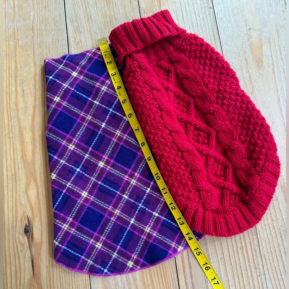 Dog Sweater Handmade Crochet Knitted Red Small - Picture 3 of 6